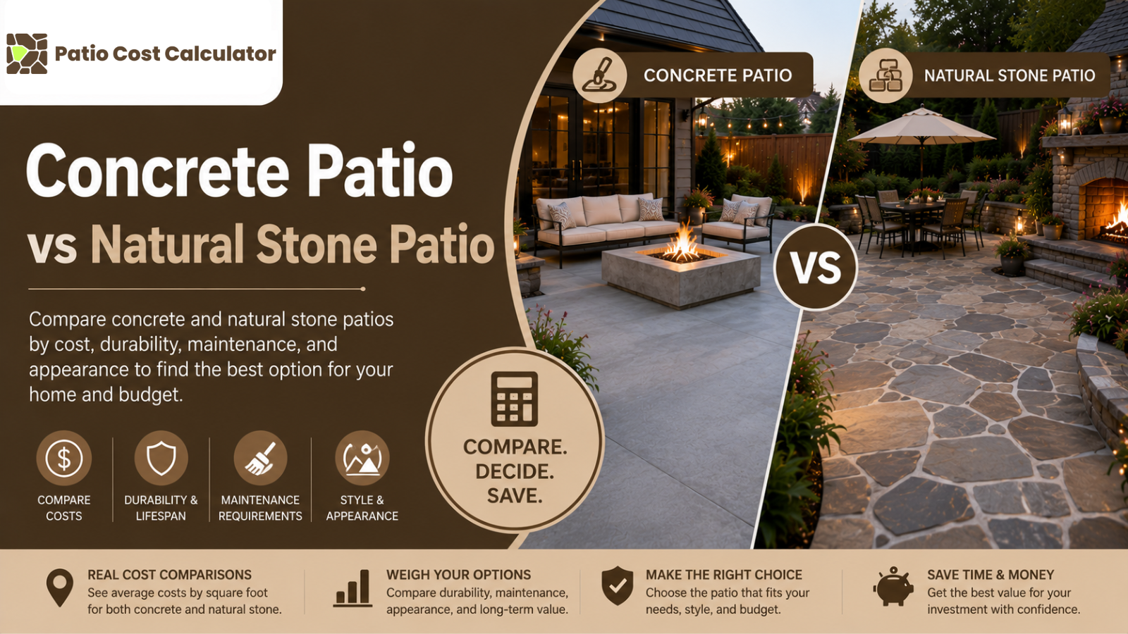 Concrete Patio vs Natural Stone Patio